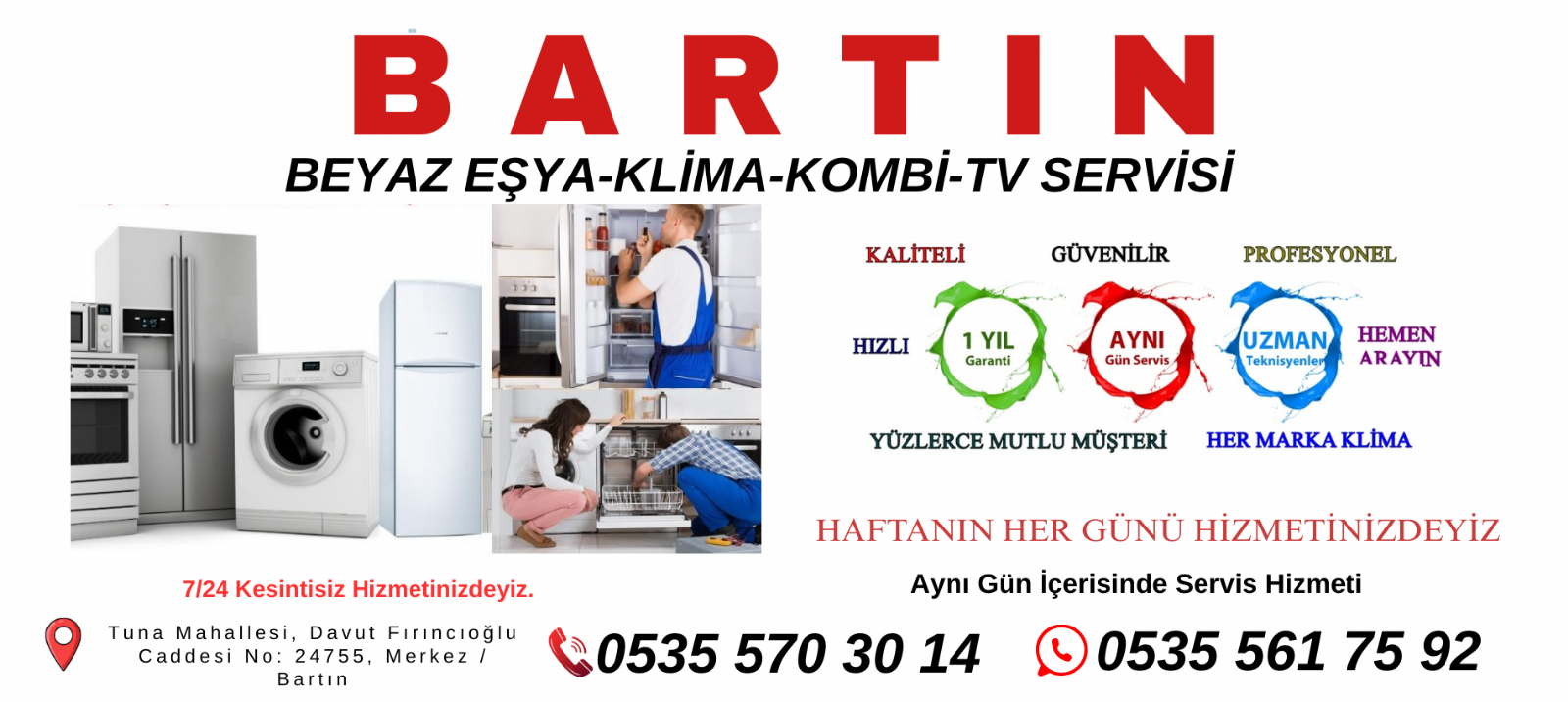 Bartın Beyaz Eşya Servisi